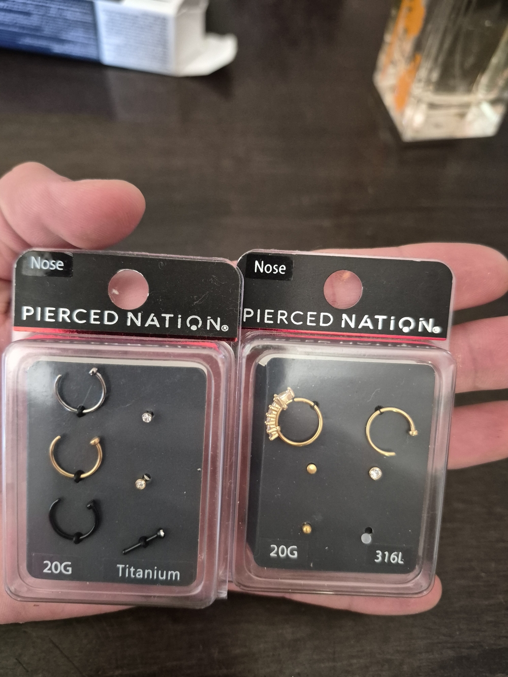 Pierced Nation Nose Ring Set - Black & Gold